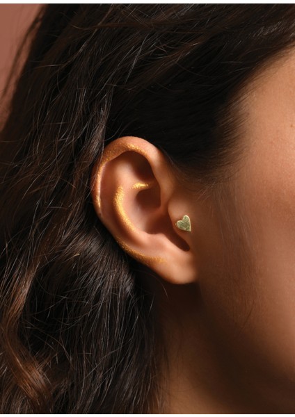 Kalp 14 Ayar Altın Piercing