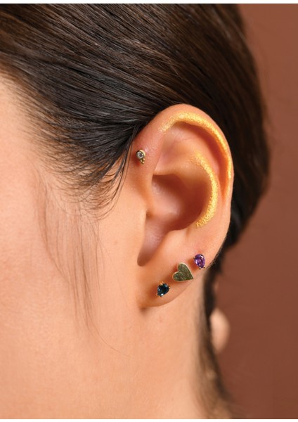 Kalp 14 Ayar Altın Piercing