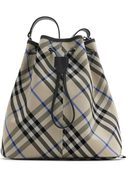 Drawstring Krem Rengi Bucket Kadın Orta Boy Omuz Çantası
