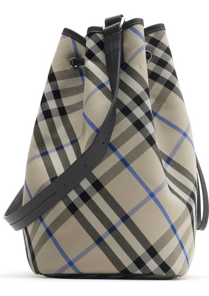 Drawstring Krem Rengi Bucket Kadın Orta Boy Omuz Çantası