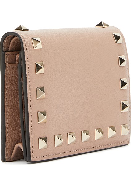 Small Rockstud Pudra Kadın Deri Cüzdan