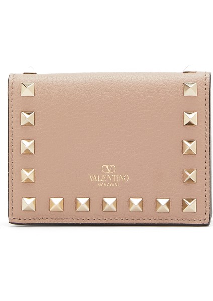 Small Rockstud Pudra Kadın Deri Cüzdan