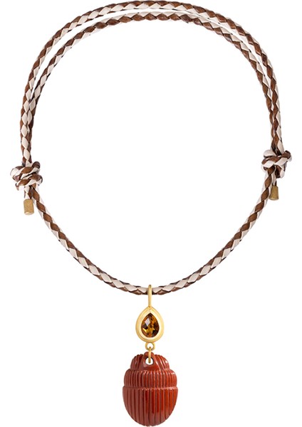 Jasper Scarab Kadın Altın Kolye