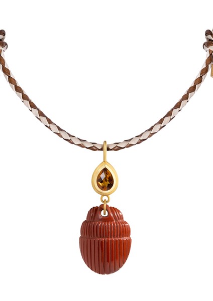 Jasper Scarab Kadın Altın Kolye