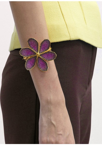 Oversized Magnolia Kadın Altın Kaplama Bileklik fiyatları