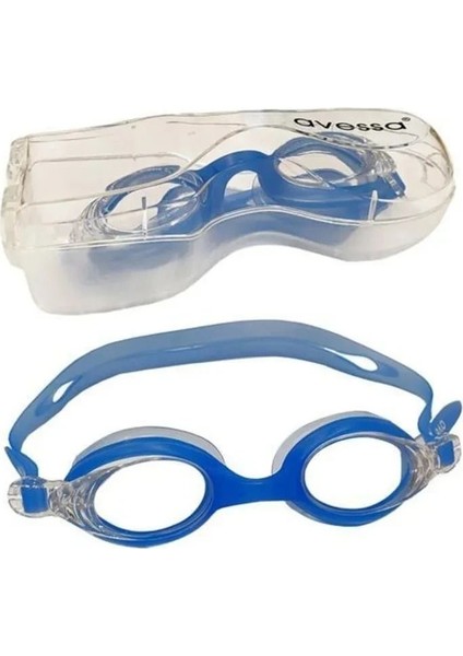 Yetişkinler Için Ayarlanabilir Mavi Yüzücü Gözlüğü - Deniz ve Havuz Kullanımı