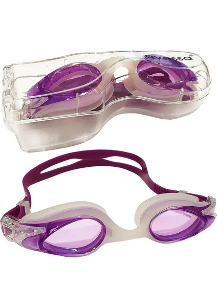 Yetişkinler Için Ayarlanabilir Mor Yüzücü Gözlüğü, Deniz ve Havuz Kullanımı, Konforlu Tasarım