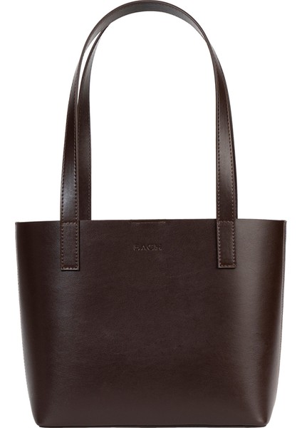 Kahverengi Deri Kadın Mini Tote El Çantası
