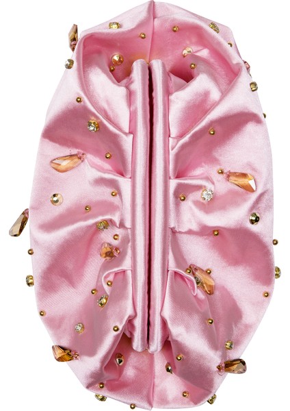 Sevilla Pembe Saten Swarovski Taş Detaylı Kadın El Çantası modelleri