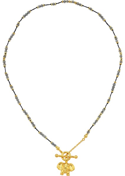 Vermeil Labradorite Kadın Gümüş Kolye