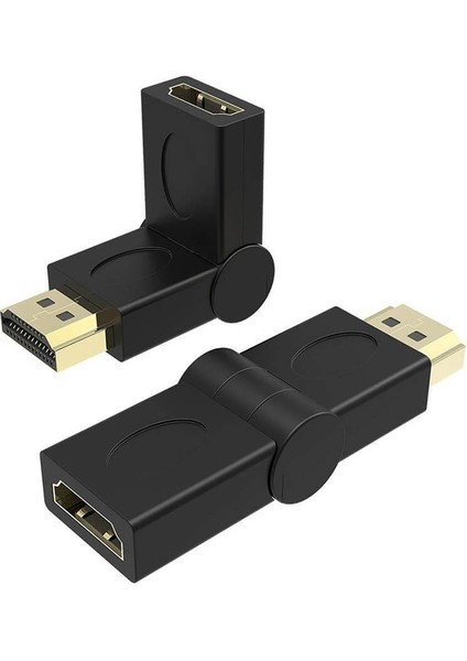 HDMI Uzatma - HDMI 90 180 270 Derece Dirsek Oynar Başlıklı Dişi Erkek 4K 3D Erkek Dişi Adaptör