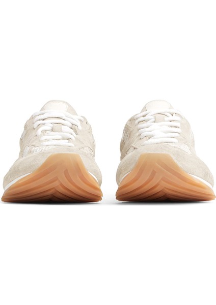 Ekru File Garnili Kadın Sneaker