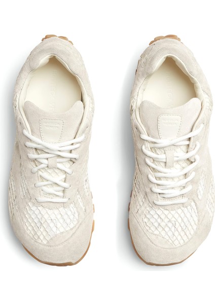 Ekru File Garnili Kadın Sneaker