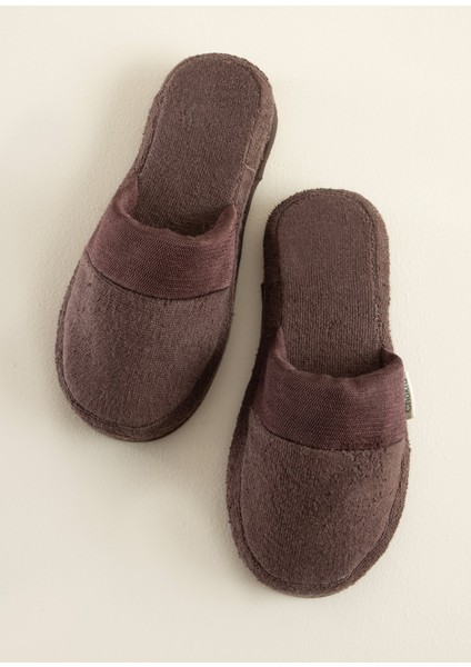 Floss Koyu Kahve Pamuklu Unisex Ev Terliği
