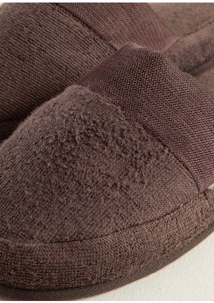 Floss Koyu Kahve Pamuklu Unisex Ev Terliği