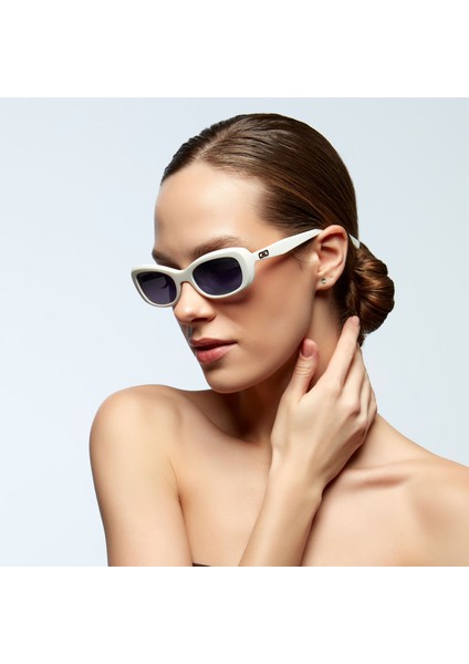 Hm 1611 C 3 Cat Eye Beyaz Kadın Güneş Gözlüğü modelleri