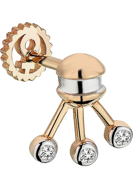 Galactic Ufo Pırlantalı Kadın Altın Piercing