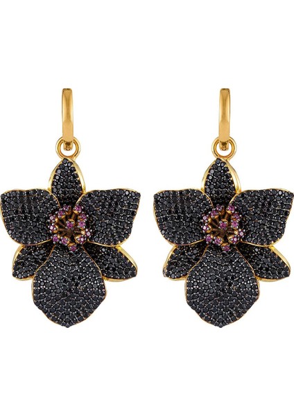 Orchid Kadın Altın Kaplama Küpe