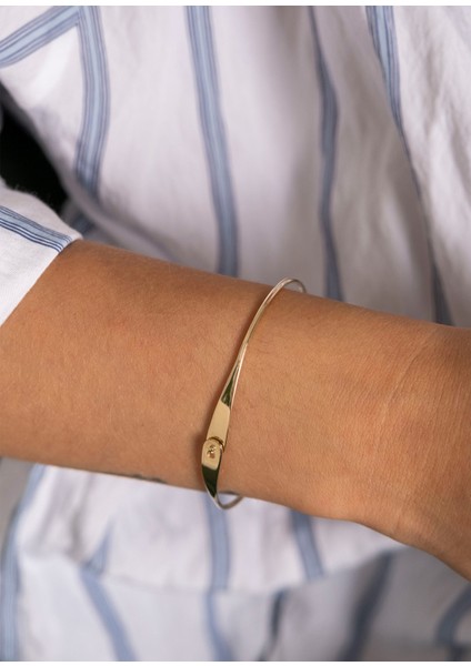 Çengelli Kelepçe 14 Ayar Altın Unisex Bileklik