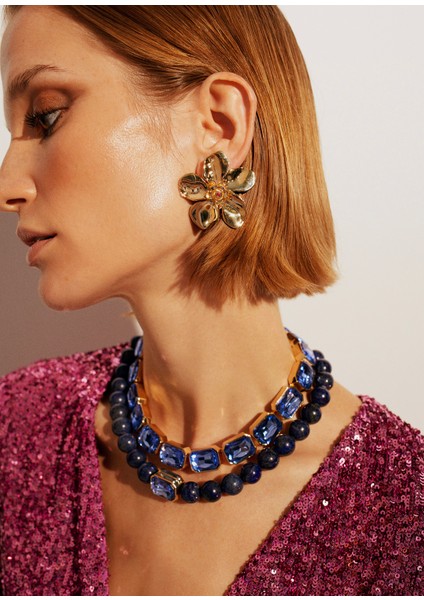 Bodrum Lapis ve Kristal Kolye