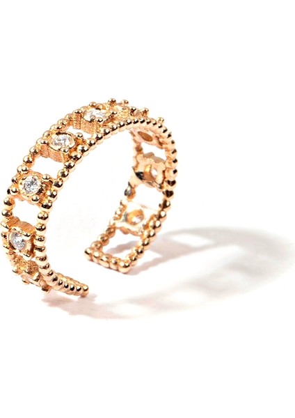 9 Diamonds 14 Ayar Rose Gold Ear Cuff