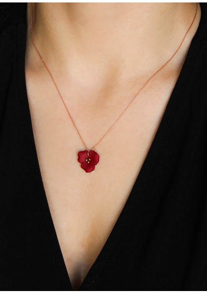 Bella 24 Ayar Rose Altın Kaplama 925 Ayar Gümüş Kadın Kolye fiyatları