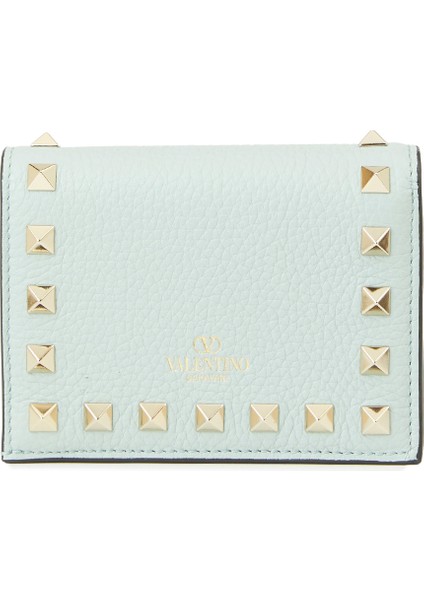 Rockstud Gri Kadın Deri Cüzdan