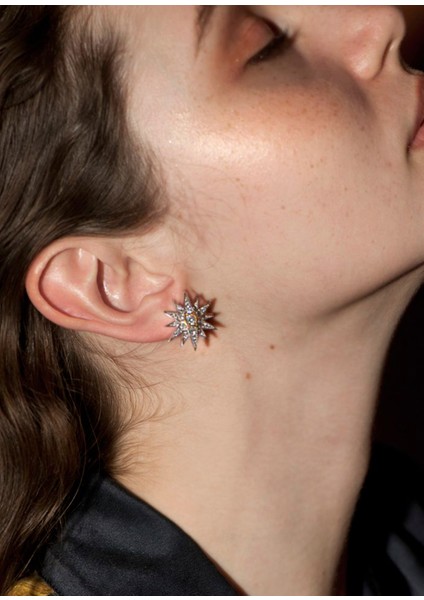 Celestial Star Studs Zirkon Taşlı El Yapımı Kadın Küpe