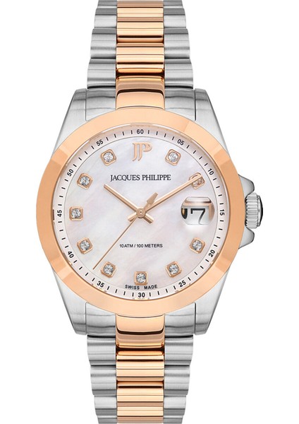 JPQLS347388 Rose Gold Metalik Gri Kadın Kol Saati