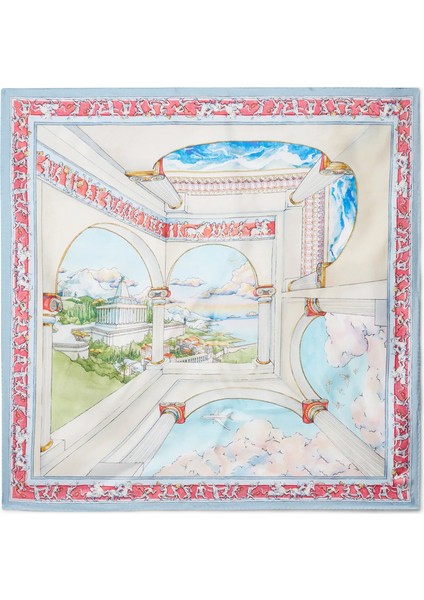 Le Passage Large Çok Renkli 85X85 cm Ipek Eşarp