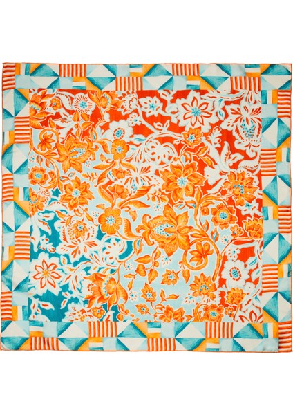 Turuncu 90X90 cm Ipek Eşarp