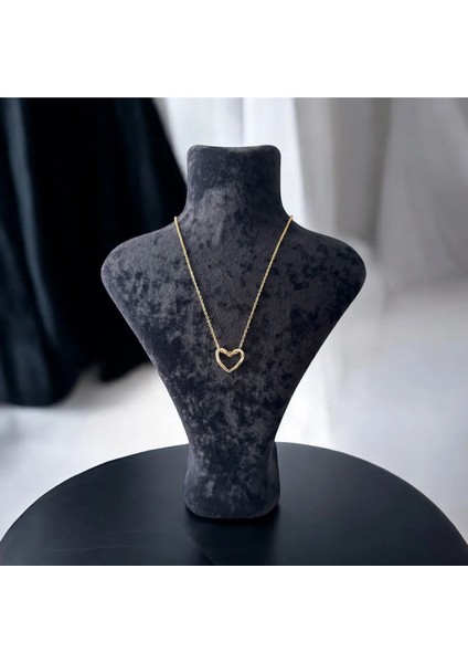 Altın Renk Kadın Kalp Kolye