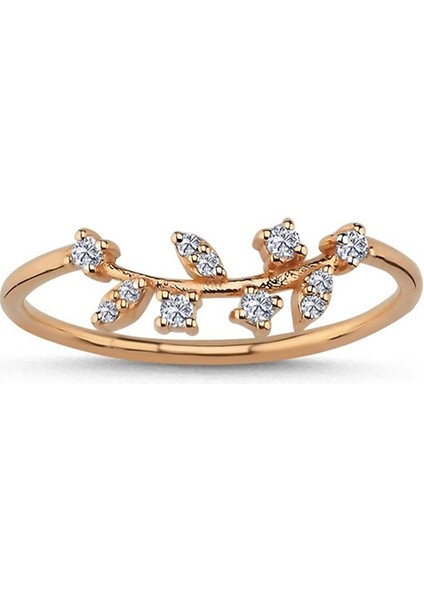 Hazine Pırlanta Taşlı 14 Ayar Rose Gold Kadın Yüzük fiyatları