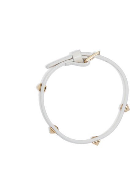 Rockstud Ekru Kadın Deri Bileklik