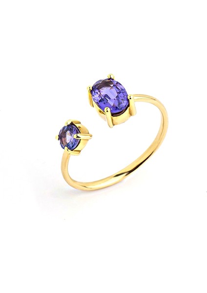 Deep Sea Ring Tanzanite 14 Ayar Kadın Altın Yüzük
