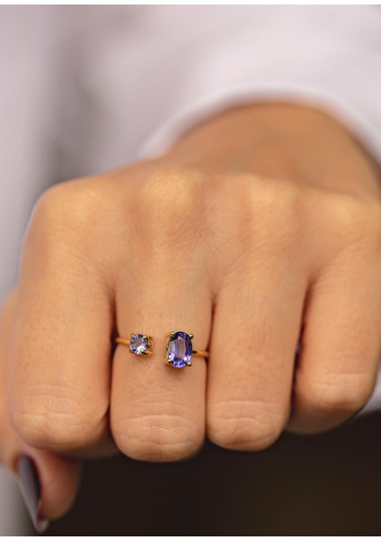 Deep Sea Ring Tanzanite 14 Ayar Kadın Altın Yüzük modelleri