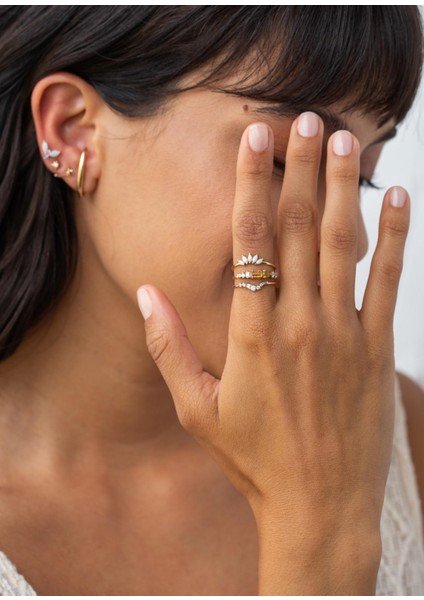 Sunshine Ring Diamond Citrine And Fire Opal 14 Ayar Yellow Gold Kadın Altın Yüzük indirimleri
