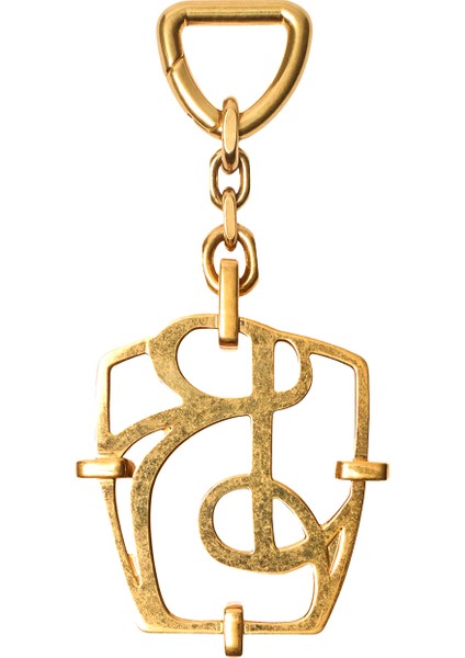 Shield Charm B Tılsımlı Altın Kaplama Kadın Anahtarlık