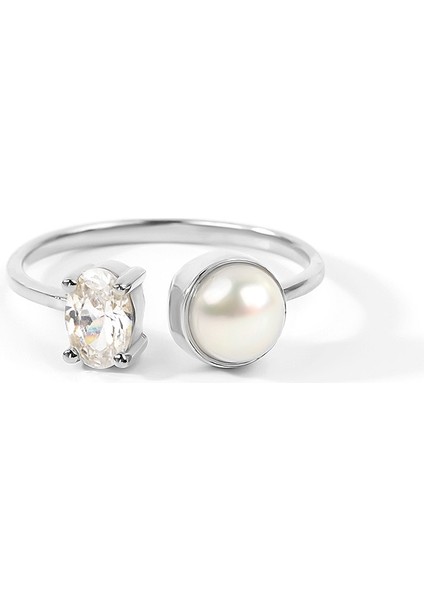 Melody Ring 8 Ayar White Gold Kadın Altın Yüzük