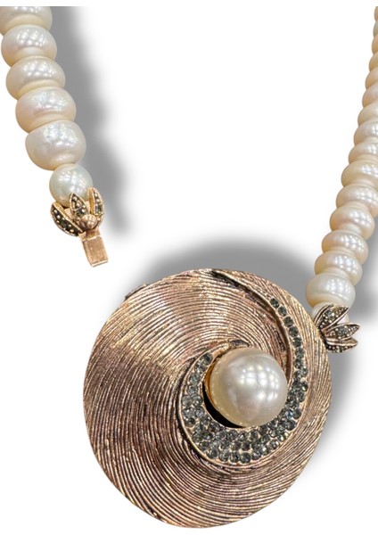 Pearl Swirl Necklace Doğal Inci Kadın Kolye fiyatları