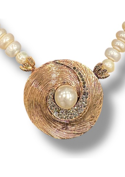 Pearl Swirl Necklace Doğal Inci Kadın Kolye modelleri