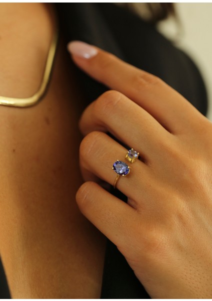 Deep Sea Ring Tanzanite 14 Ayar Kadın Altın Yüzük fiyatları