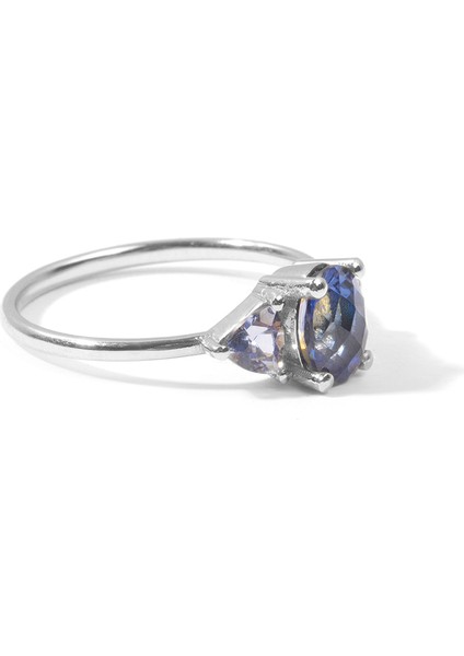 Diana Ring Blue Sapphire And Aquamarine 8 Ayar White Gold Kadın Altın Yüzük fiyatları