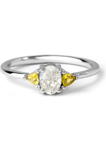 Oh My Dear Ring 8 Ayar White Gold Kadın Altın Yüzük