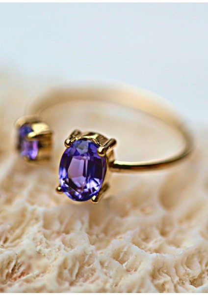 Deep Sea Ring Tanzanite 8 Ayar Kadın Altın Yüzük indirimleri