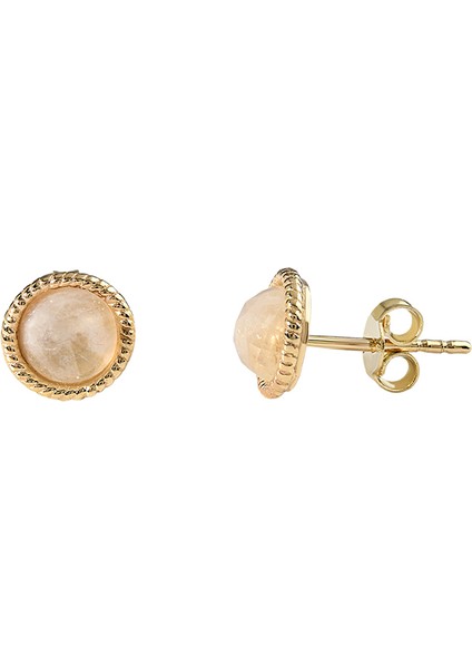 Sweet Moonstone Doğal Taş 14 Ayar Altın Kadın Küpe fiyatları