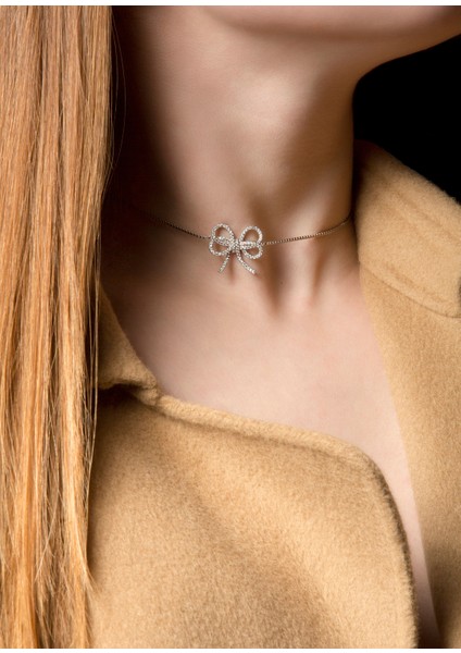 Silver Ribbon Zirkon Taşlı Kadın Kolye indirimleri
