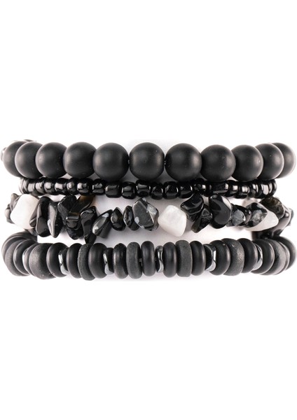 Black And White Doğal Taş Unisex Bileklik