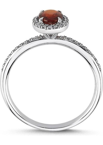 Hazine Garnet Pırlanta 14 Ayar White Gold Kadın Altın Yüzük fiyatları
