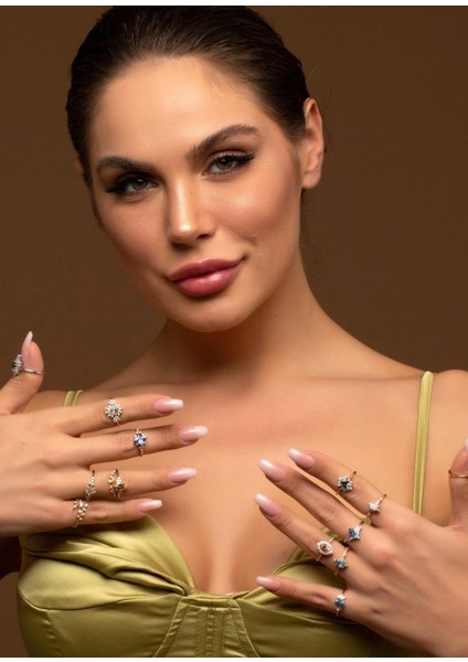 Hazine Garnet Pırlanta 14 Ayar White Gold Kadın Altın Yüzük indirimleri